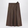 Weekend Max Mara Chocolate Taffeta Midi Skirt In Brown