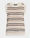 Weekend Max Mara Ciad Stripe Sleeveless Linen Sweater In Desert