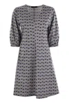 Weekend Max Mara Cinghia Patterned Cotton Dress In Gray
