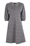 Weekend Max Mara Cinghia Patterned Cotton Dress In Gray