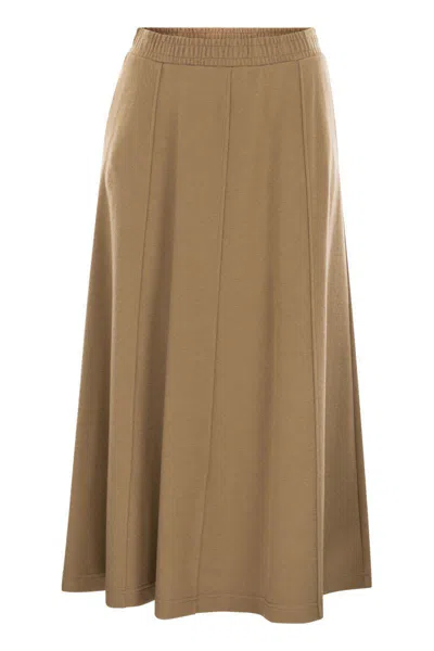 Weekend Max Mara Circeo - Jersey Skirt With Draped Effect In Brown