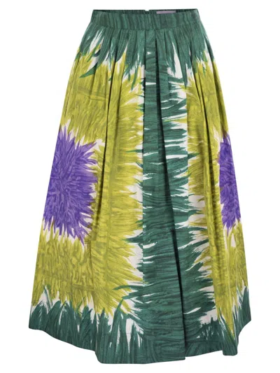 Weekend Max Mara Circeo Geometric Patterned Pleated Skirt In Multi