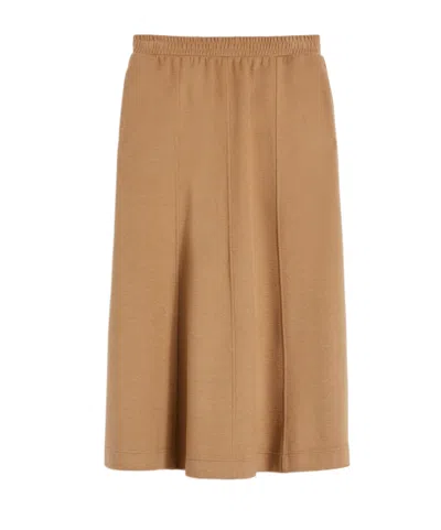 Weekend Max Mara Drap-effect Jersey Skirt - Camel In Brown