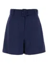Weekend Max Mara Bermuda Blue In Cotton And Linen In Blue