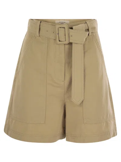 Weekend Max Mara Cirino - Cotton And Linen Bermuda Shorts In Beige