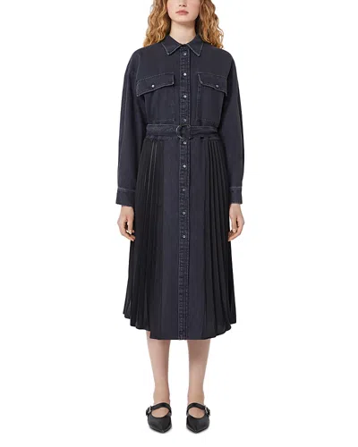 Weekend Max Mara Citrato Long Sleeve Mixed Media Denim Shirtdress In Blue