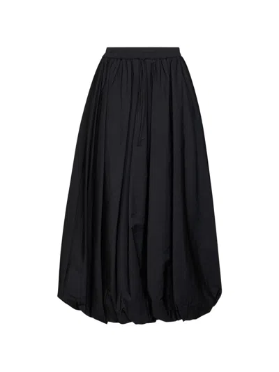 Weekend Max Mara Weekend Wide Flared Long Skirt With Elastic Waist In Black