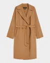 Weekend Max Mara Double-layer Wool Blend Wrap Coat In Camel
