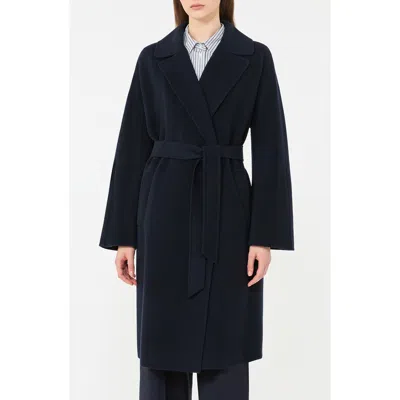 Weekend Max Mara Civada Wool Blend Coat In Blue