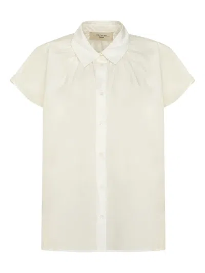 Weekend Max Mara Classic-collar Short-sleeve Shirt In White