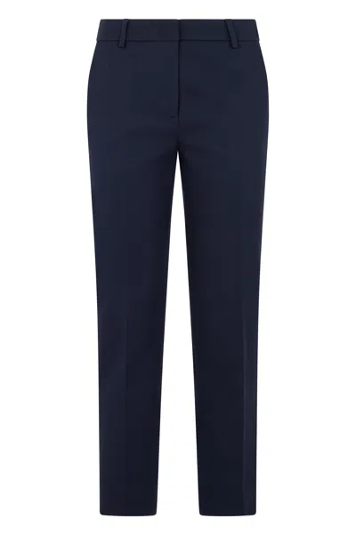 Weekend Max Mara Classic Cotton Trousers In Blue