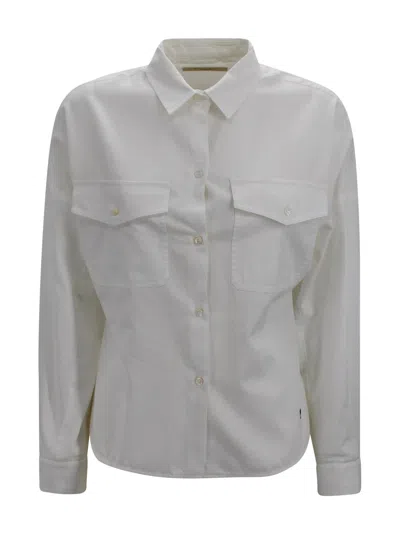 Weekend Max Mara Classic Shirt With Embroidered Logo In White