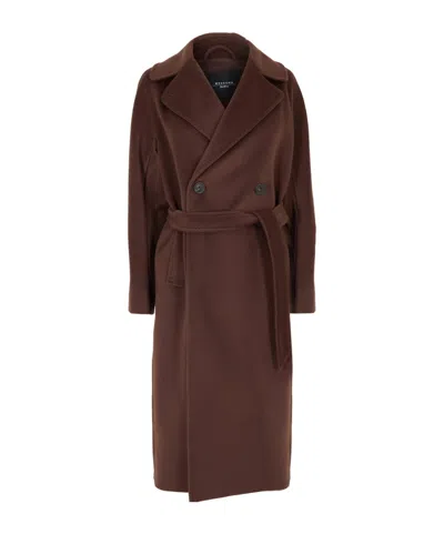 Weekend Max Mara Classic Tailored Coat In Brown