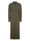 Weekend Max Mara Clown Belted Shirt Dress In Green