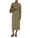 Weekend Max Mara Canasta Reversible Gabardine Trench Coat In Kaki