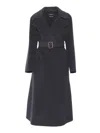 Weekend Max Mara Manu Belted Long-sleeved Coat In Black