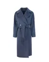 Weekend Max Mara Blue Resin Coat In Blue