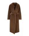 Weekend Max Mara Cappotto Lungo In Lana E Alpaca Cammello In Brown
