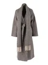 Weekend Max Mara Omens Black Zenica Chevron-print Wool-blend Coat In Gray