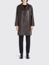 Weekend Max Mara Long-sleeved Leather Jacket In Brown