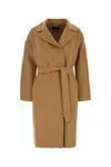 Weekend Max Mara Camel Wool Blend Civada Coat In Brown