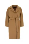 Weekend Max Mara Camel Wool Blend Civada Coat In Brown