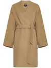 Weekend Max Mara Eris Belted Wool Coat In Beige