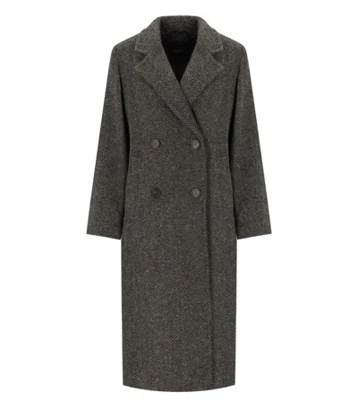 Weekend Max Mara Embroidered Wool Blend Corinto Coat In Grey