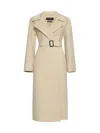 Weekend Max Mara Manu Belted Wool Midi Coat In Beige