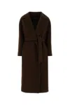 Weekend Max Mara Resina Belted Double-breasted Coat In Brown