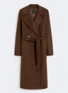 Weekend Max Mara Weekend Maxmara Double-breasted Wool Midi Coat Chocolate In Multi