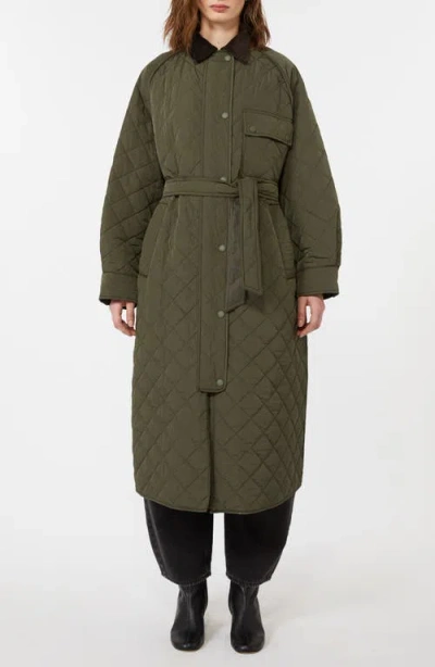 Weekend Max Mara Coccole Belted Quilted Coat In Brown