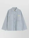 Weekend Max Mara Collared Jacket Chest Pocket Patch Pockets In Blue