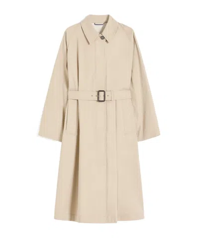 Weekend Max Mara Collared Long-sleeved Coat In Neutral