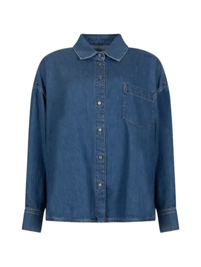 Weekend Max Mara Collared Pocket Shirt In Blue