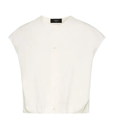 Weekend Max Mara Collarless Shirt In White