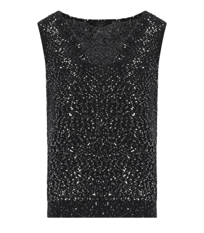 Weekend Max Mara Colomba Black Sequins Top