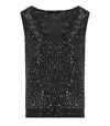 Weekend Max Mara Sequin Embellished V-neck Top In Black