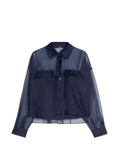 Weekend Max Mara Colomba Pocket Blouse In Blue