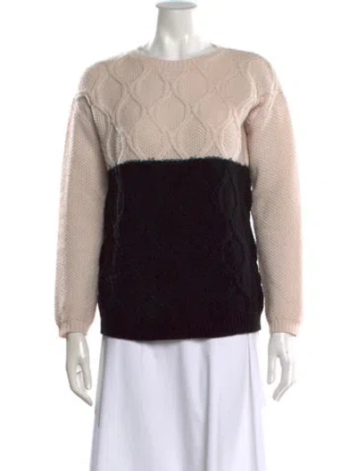 Pre-owned Weekend Max Mara Colorblock Pattern Crew Neck Sweater In Neutral