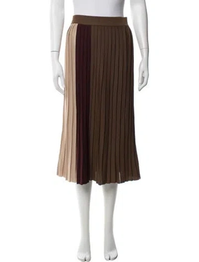 Pre-owned Weekend Max Mara Colorblock Pattern Midi Length Skirt In Brown