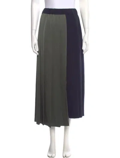 Pre-owned Weekend Max Mara Colorblock Pattern Midi Length Skirt In Green
