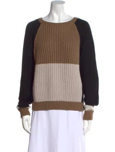 Pre-owned Weekend Max Mara Colorblock Pattern Scoop Neck Sweater In Black