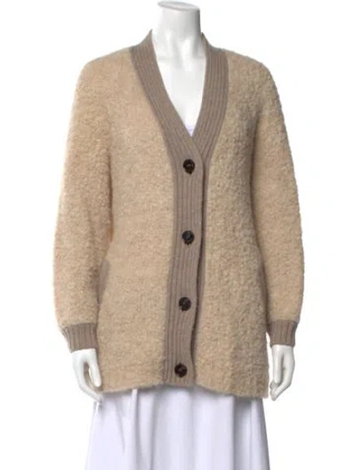 Pre-owned Weekend Max Mara Colorblock Pattern V-neck Sweater In Neutral