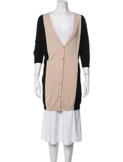 Pre-owned Weekend Max Mara Colorblock Pattern V-neck Sweater In Neutrals