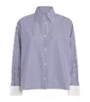 Weekend Max Mara Contrast-cuff Stripe Shirt In Blue
