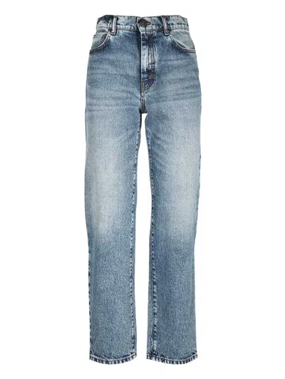 Weekend Max Mara Contrast-stitching Jeans In Blue