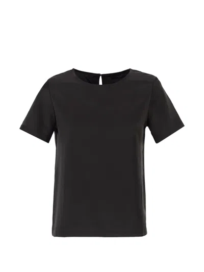 Weekend Max Mara Contrasting Texture T-shirt In Black