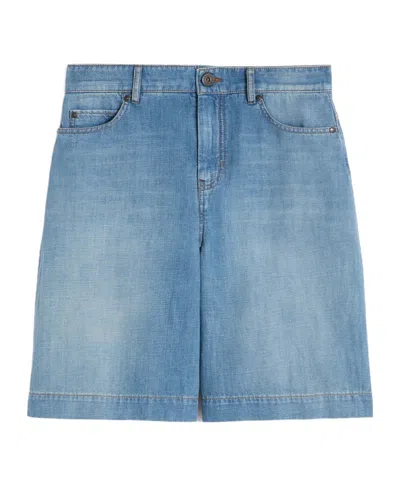 Weekend Max Mara Contrasting-stitch Shorts In Blue