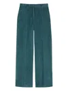Weekend Max Mara Omens Oil Tania Wide-leg Cotton-corduroy Trousers In Blue